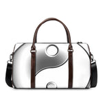 Sliver And White Yin Yang Print Duffle Bag