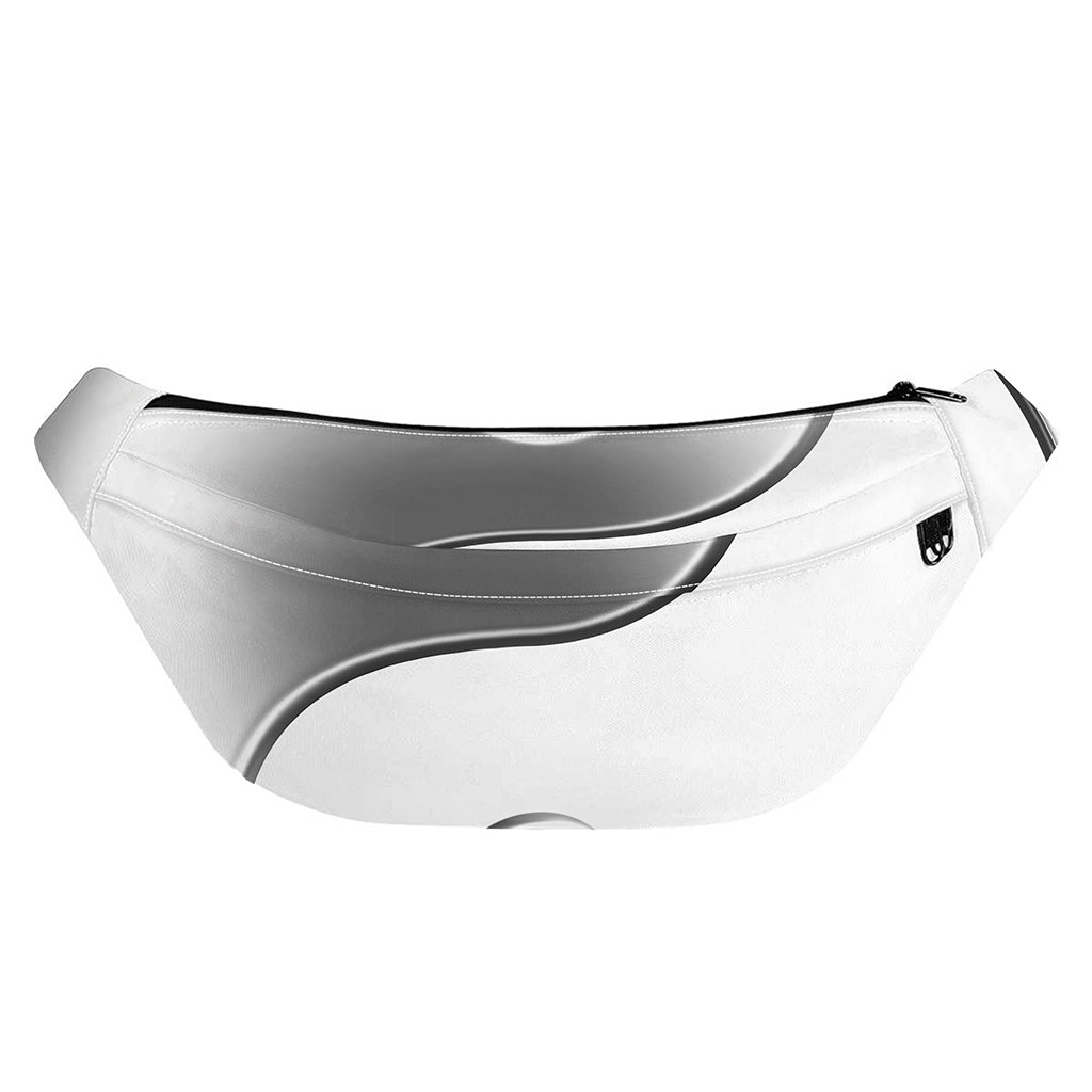 Sliver And White Yin Yang Print Fanny Pack