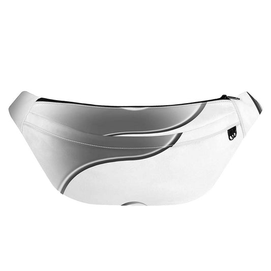 Sliver And White Yin Yang Print Fanny Pack