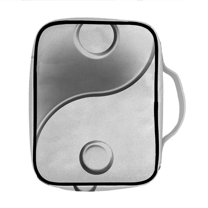 Sliver And White Yin Yang Print Front Pocket Bible Bag