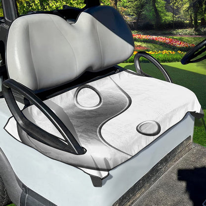 Sliver And White Yin Yang Print Golf Cart Seat Cover