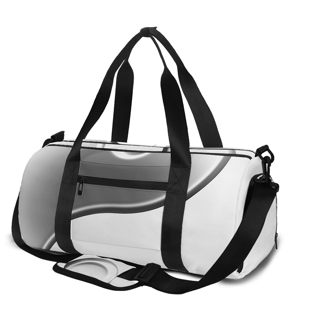 Sliver And White Yin Yang Print Gym Bag