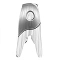 Sliver And White Yin Yang Print Hammer Pants