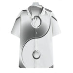 Sliver And White Yin Yang Print Hawaiian Shirt