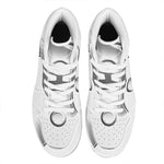 Sliver And White Yin Yang Print High Top Leather Sneakers