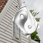 Sliver And White Yin Yang Print House Flag