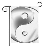 Sliver And White Yin Yang Print House Flag