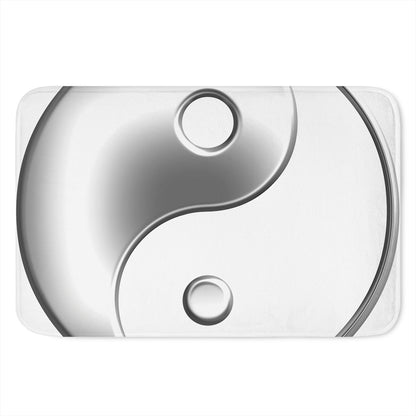 Sliver And White Yin Yang Print Indoor Door Mat