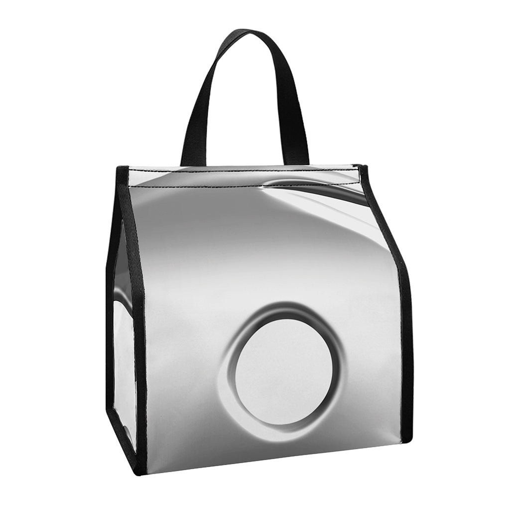 Sliver And White Yin Yang Print Insulated Lunch Tote