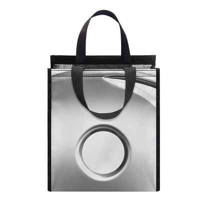 Sliver And White Yin Yang Print Insulated Lunch Tote