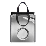 Sliver And White Yin Yang Print Insulated Lunch Tote