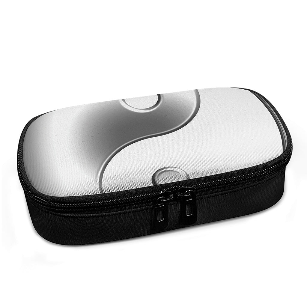 Sliver And White Yin Yang Print Insulin Cooler Travel Case