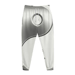 Sliver And White Yin Yang Print Jogger Pants
