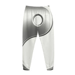 Sliver And White Yin Yang Print Jogger Pants