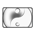 Sliver And White Yin Yang Print Kitchen Mat