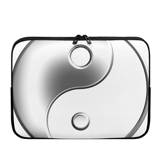 Sliver And White Yin Yang Print Laptop Sleeve