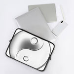 Sliver And White Yin Yang Print Laptop Sleeve