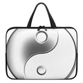 Sliver And White Yin Yang Print Laptop Sleeve With Handle