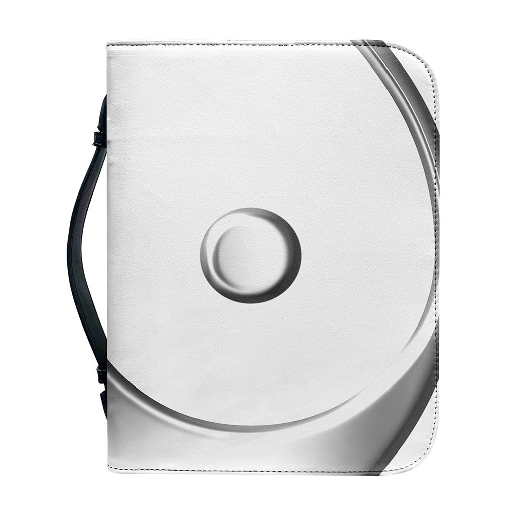Sliver And White Yin Yang Print Leather Bible Cover