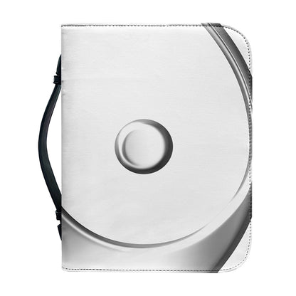 Sliver And White Yin Yang Print Leather Bible Cover