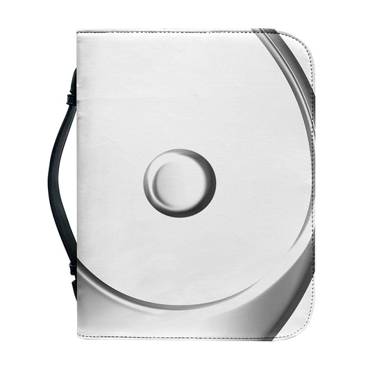 Sliver And White Yin Yang Print Leather Bible Cover