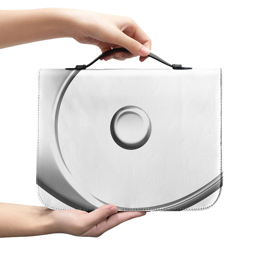 Sliver And White Yin Yang Print Leather Bible Cover