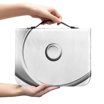 Sliver And White Yin Yang Print Leather Bible Cover
