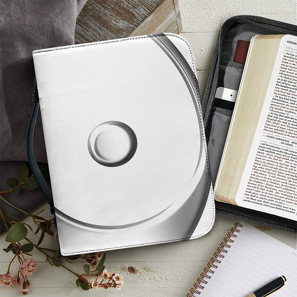 Sliver And White Yin Yang Print Leather Bible Cover