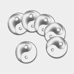 Sliver And White Yin Yang Print Leather Coaster Set