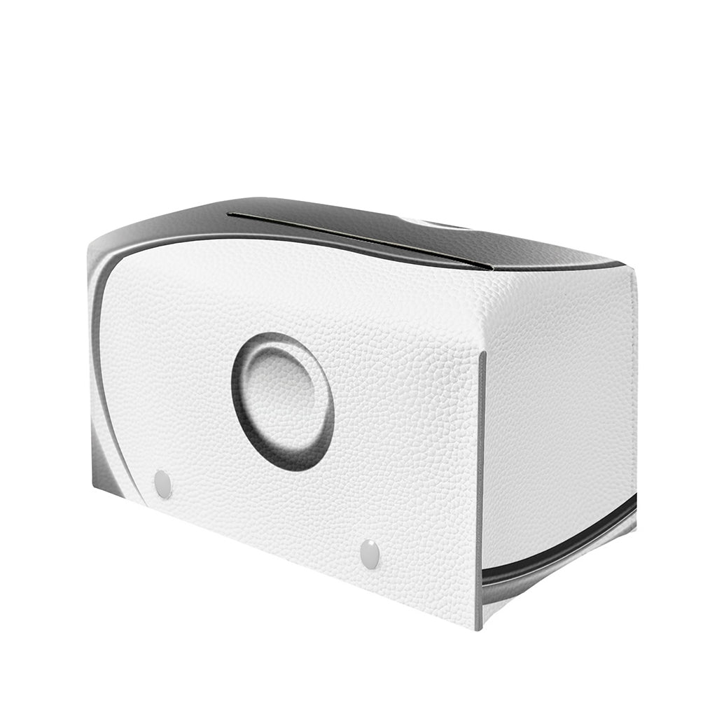Sliver And White Yin Yang Print Leather Tissue Box Cover