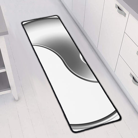 Sliver And White Yin Yang Print Long Kitchen Mat