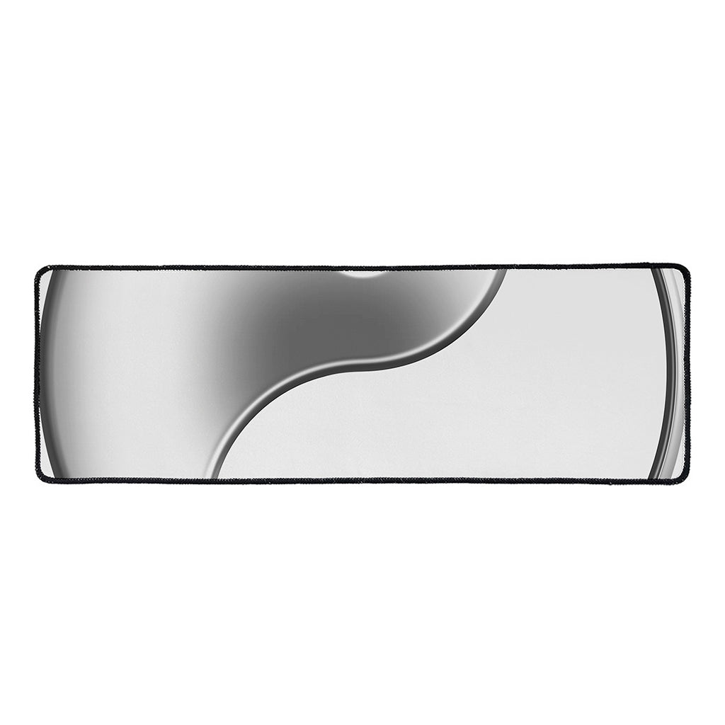 Sliver And White Yin Yang Print Long Kitchen Mat