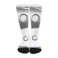 Sliver And White Yin Yang Print Long Socks