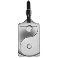 Sliver And White Yin Yang Print Luggage Tag
