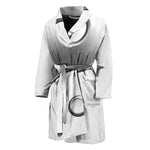Sliver And White Yin Yang Print Men's Bathrobe