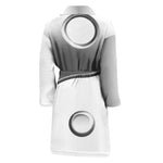 Sliver And White Yin Yang Print Men's Bathrobe