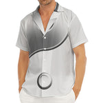 Sliver And White Yin Yang Print Men's Deep V-Neck Shirt