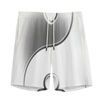 Sliver And White Yin Yang Print Men's Sports Shorts