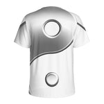 Sliver And White Yin Yang Print Men's Sports T-Shirt