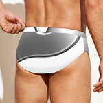 Sliver And White Yin Yang Print Men's Swim Briefs