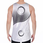 Sliver And White Yin Yang Print Men's Velvet Tank Top