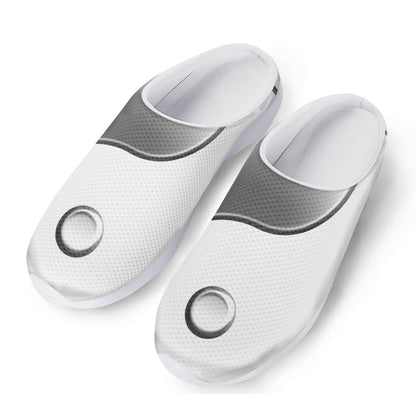 Sliver And White Yin Yang Print Mesh Casual Shoes