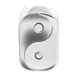Sliver And White Yin Yang Print Mesh Laundry Hamper