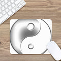 Sliver And White Yin Yang Print Mouse Pad