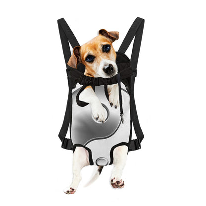 Sliver And White Yin Yang Print Pet Carrier Backpack