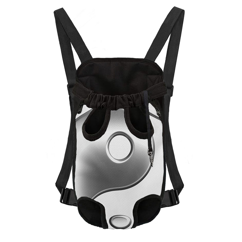 Sliver And White Yin Yang Print Pet Carrier Backpack