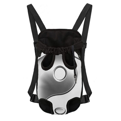 Sliver And White Yin Yang Print Pet Carrier Backpack