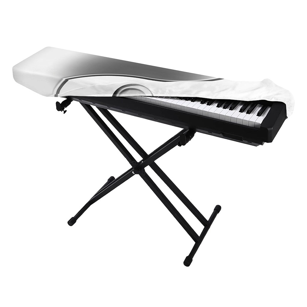 Sliver And White Yin Yang Print Piano Keyboard Cover