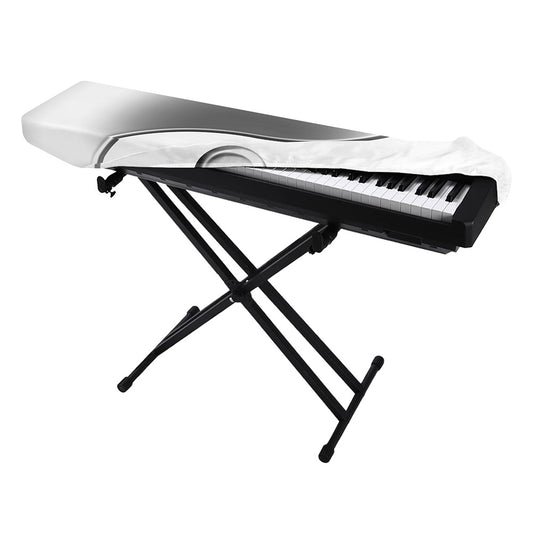 Sliver And White Yin Yang Print Piano Keyboard Cover