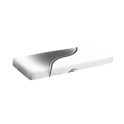 Sliver And White Yin Yang Print Piano Keyboard Cover
